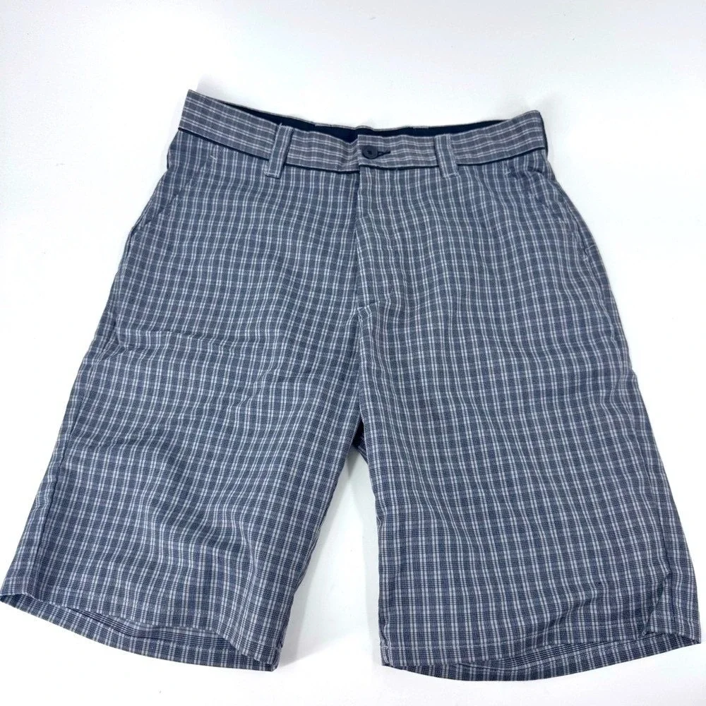 TravisMathew Mens Plaid Golf Shorts‎ Blue White Size 32 Stretch Performance